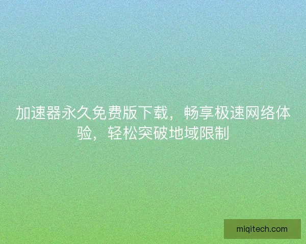 加速器永久免费版下载，畅享极速网络体验，轻松突破地域限制